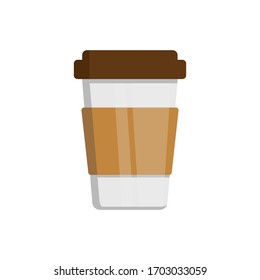 Coffee cup flat icon isolated on white background. Vector illustration. Eps 10.