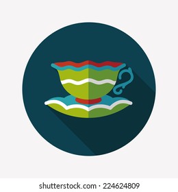 coffee cup flat icon with long shadow,eps10