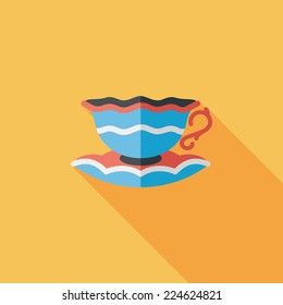 coffee cup flat icon with long shadow,eps10