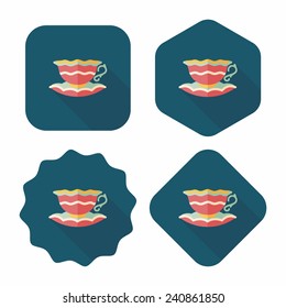 coffee cup flat icon with long shadow, eps10