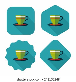 coffee cup flat icon with long shadow,eps10