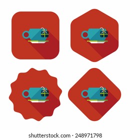 coffee cup flat icon with long shadow,eps10