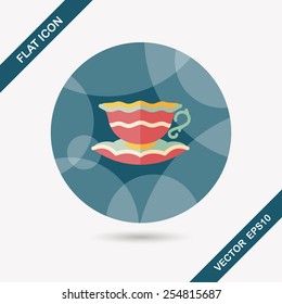 coffee cup flat icon with long shadow,eps10