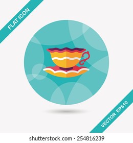 coffee cup flat icon with long shadow,eps10