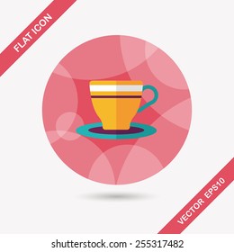 coffee cup flat icon with long shadow,eps10