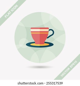 coffee cup flat icon with long shadow,eps10