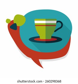 coffee cup flat icon with long shadow,eps10
