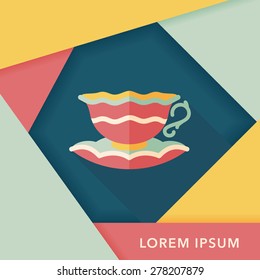 coffee cup flat icon with long shadow,eps10