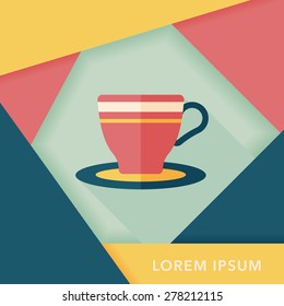 coffee cup flat icon with long shadow,eps10