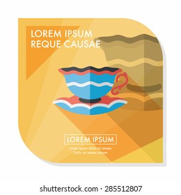 coffee cup flat icon with long shadow,eps10