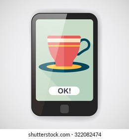 coffee cup flat icon with long shadow,eps10