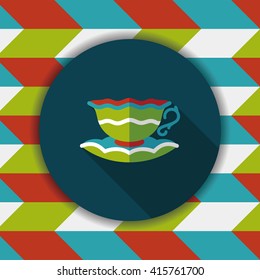 coffee cup flat icon with long shadow,eps10