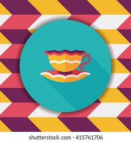coffee cup flat icon with long shadow,eps10