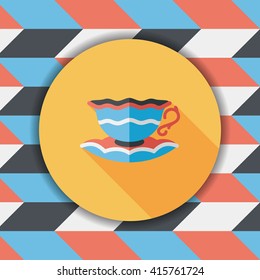 coffee cup flat icon with long shadow,eps10
