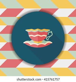 coffee cup flat icon with long shadow,eps10