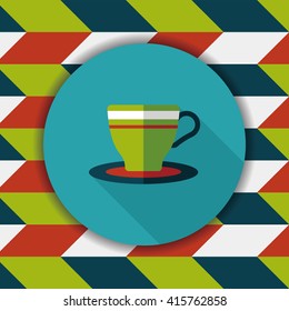 coffee cup flat icon with long shadow,eps10