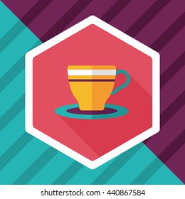 coffee cup flat icon with long shadow,eps10