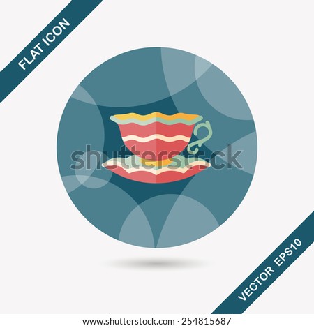 coffee cup flat icon with long shadow,eps10