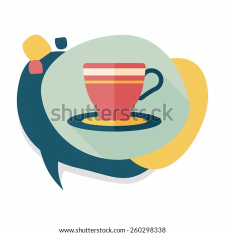 coffee cup flat icon with long shadow,eps10