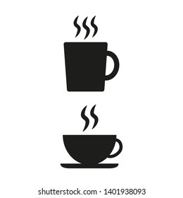 Coffee cup flat icon on white background. Vector illustration