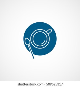 Coffee Cup Flat Icon On White Background