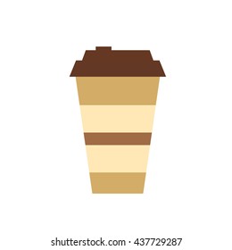 Coffee cup  flat icon. Vector coffee to go cup silhouette illustration. Concept of tee glass silhouette. Colorful tee glass icon for your design. Flat cartoon coffee cup silhouette isolated. 