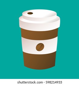 Coffee cup flat icon vector illustration. Good for menu design