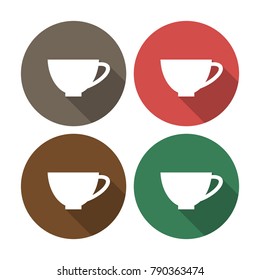 Coffee cup flat icons. Illustration. Isolate on white background.