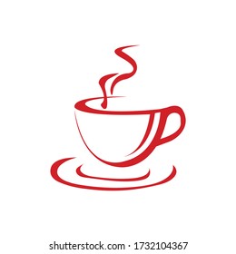 Coffee cup flat icons on white background.