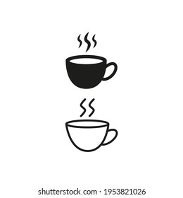 Coffee cup flat icons on white background.