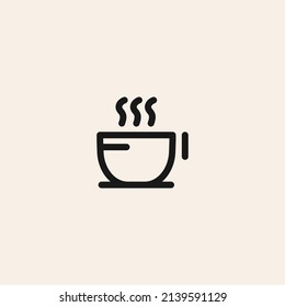 coffee cup flat outline icon logo design