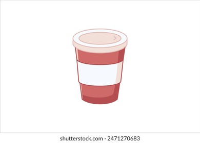 Coffee Cup Flat Sticker Design