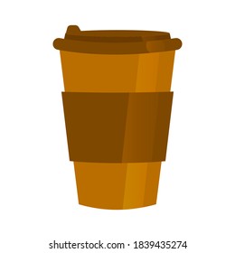 Coffee cup flat style, colorful, vector icon for infographics.