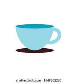 Coffee taza de estilo plano diseño de icono de tomar el tiempo desayuno bebida bebidas por la mañana aroma de tienda y tema de cafeína Vector ilustración