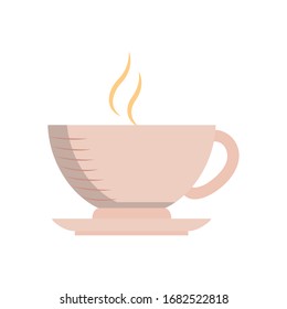 Coffee taza de estilo plano diseño de icono de tomar el tiempo desayuno bebida bebida bebidas tienda mañana aroma de tienda y tema cafeína Vector ilustración