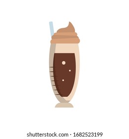 Coffee cup flat style icon design of time drink breakfast beverage shop morning store aroma and caffeine theme Vector illustration