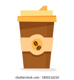 Café en ilustración de estilo plano aislado en fondo blanco. 