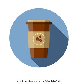 Coffee cup in flat style.Coffee to go.Vector illustration in flat style.