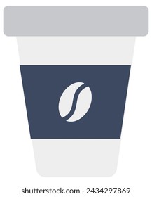 Coffee cup flat vector icon illustration isolated on white background.