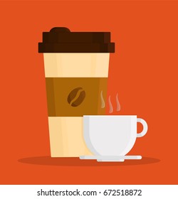 coffee cup flat vector illustration,icon or background
