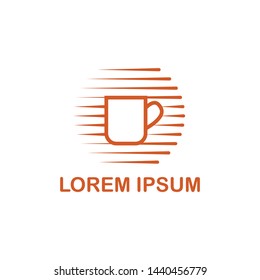 Coffee cup foam Logo design vector template. mug Logotype concept icon.