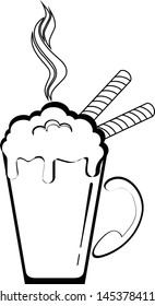 Coffee cup foam Logo design vector. Hot drinks mug icon. Hot coffee vector illustration