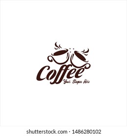 
Coffee cup foam Logo design vector template. Vintage Coffee. Hot drinks mug Logotype concept icon