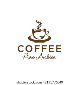 Coffee cup foam Logo design vector template. Hot drink mug Logotype concept icon.