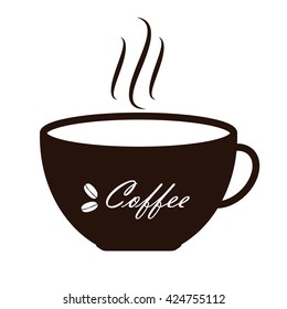 Coffee cup foam Logo design vector template. Hot drinks mug Logotype concept icon.