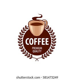 Coffee cup foam Logo design vector template