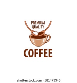 Coffee cup foam Logo design vector template