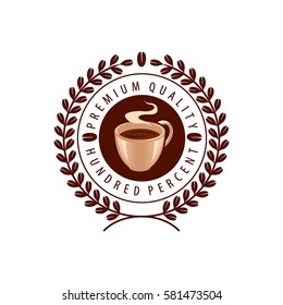 Coffee cup foam Logo design vector template