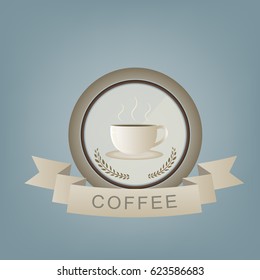 Coffee cup foam Logo design vector template. Hot drinks mug Logotype concept icon.