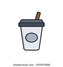 Coffee cup food delivery filled icon vector illustration design, this vector is suitable for icons, logos, illustrations, stickers, books, covers, etc.